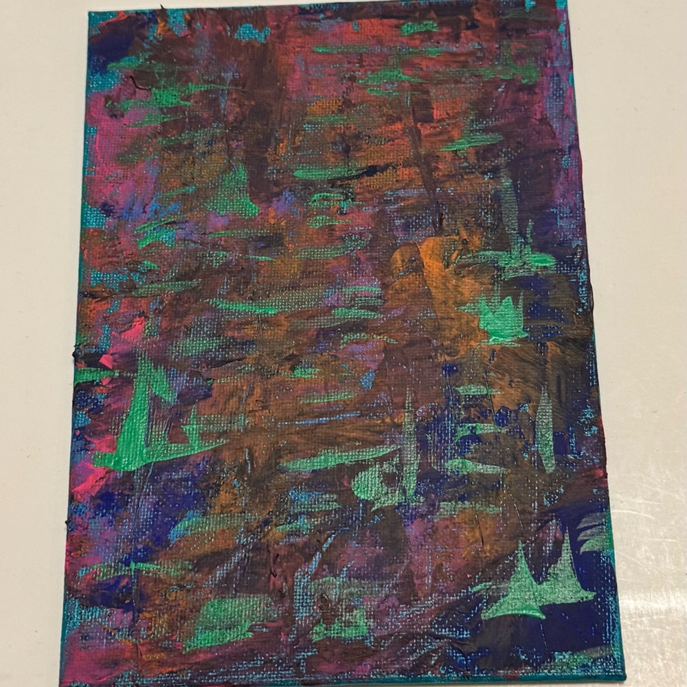 Wall Art by Acclaimed Artist Original Acrylic Painting New 5x7 Canvas Love Care